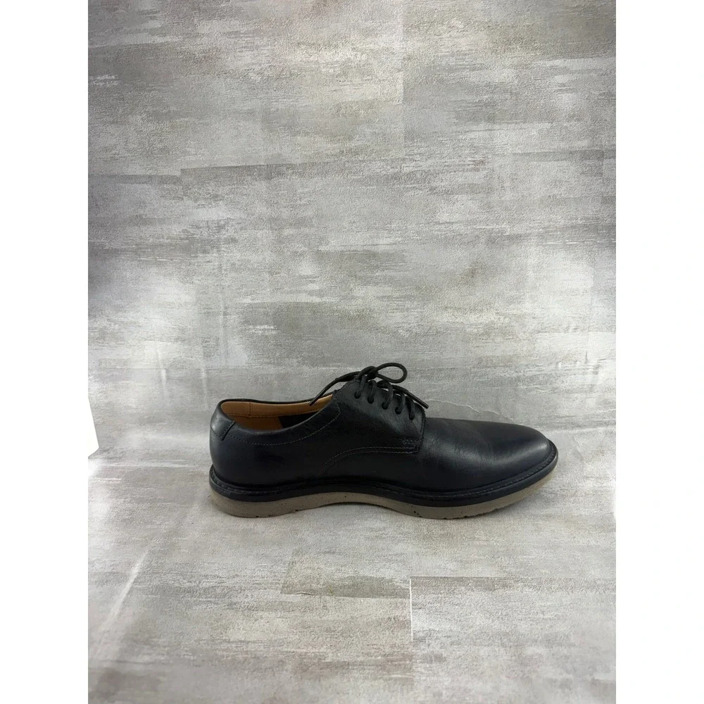Clarks Men Black Leather Derby Shoes Extralight Lace Up Oxford Sz 8.5M